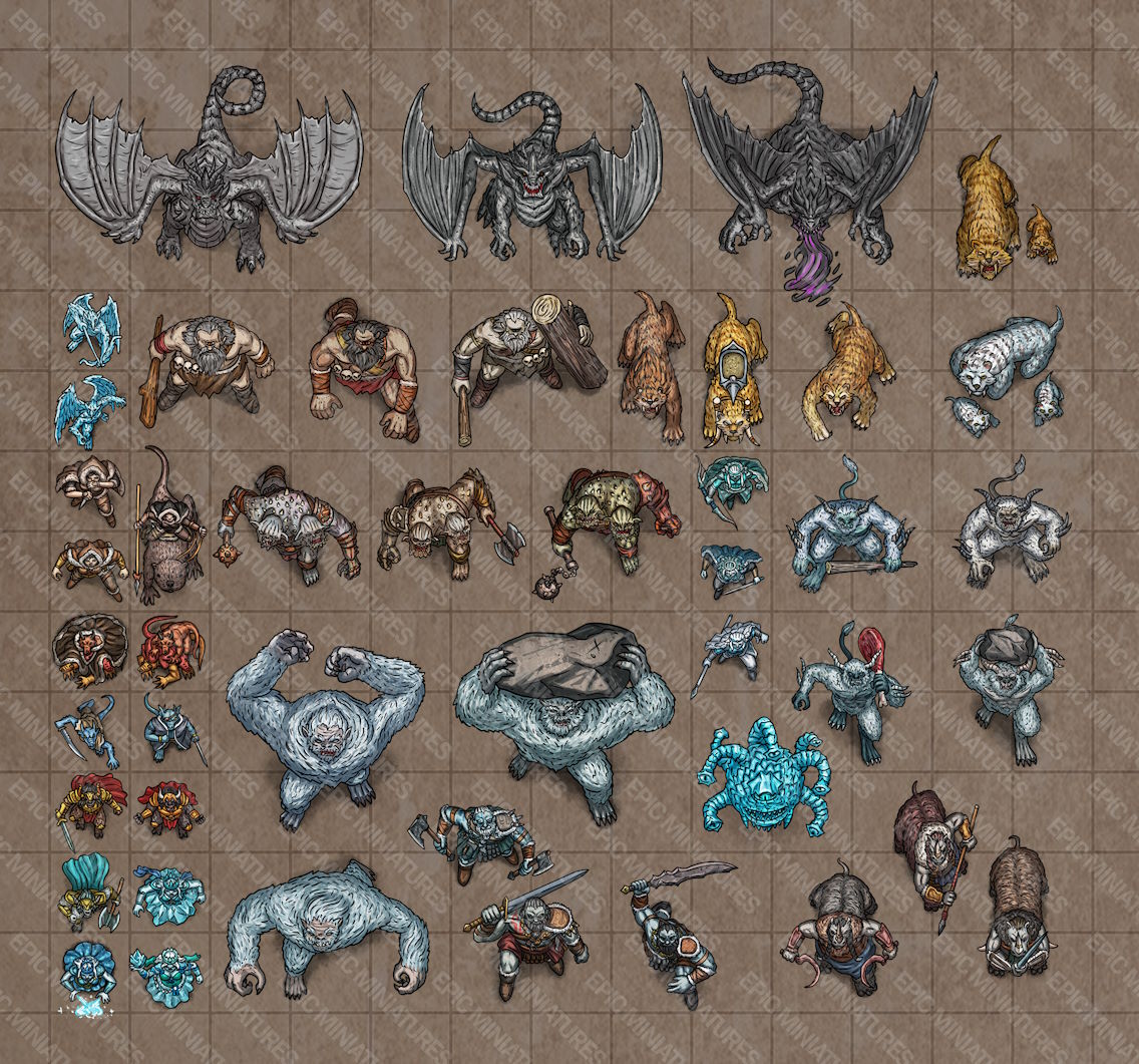 Ancient Cold Virtual Tabletop Token Set / VTT Tokens Collection